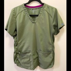 Green Medcouture Scrub Top